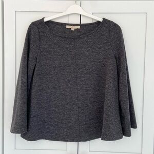Loft by Ann Taylor Charcoal Grey Knit Swing Top Size Small